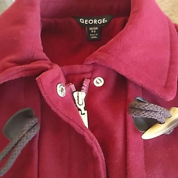 George Bergandy Button Detail Warm Coat. Sz XS/CH - Picture 9 of 13
